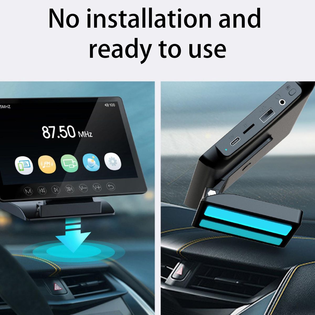 1 Set Car Monitor Car Radio MP5 Player FM Audio Display Black