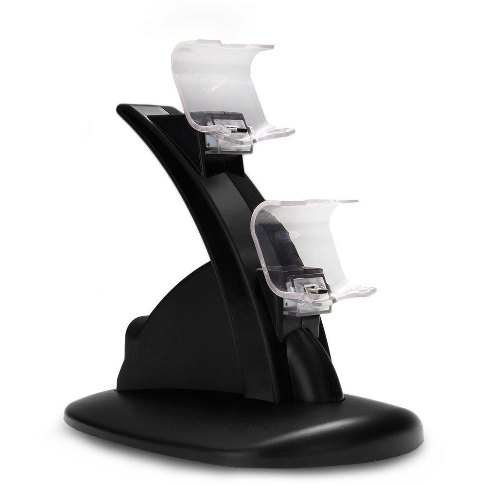 Dual USB Charger Dock Charging Station Dock for PS4 Controller Black