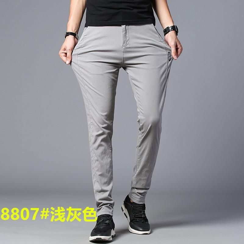 Autumn Men's Casual Pants New Clothing Brand High Quality Cotton Juvenile Slim Slim Size 28-38