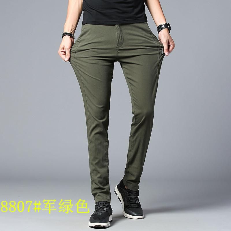 Autumn Men's Casual Pants New Clothing Brand High Quality Cotton Juvenile Slim Slim Size 28-38