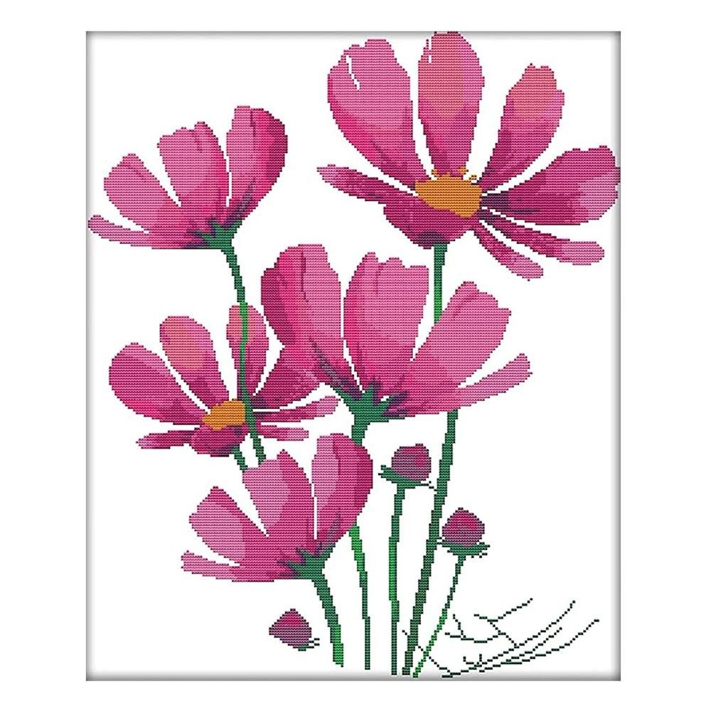 Stamped Patterns Embroidery Kits(Galsang Flowers)