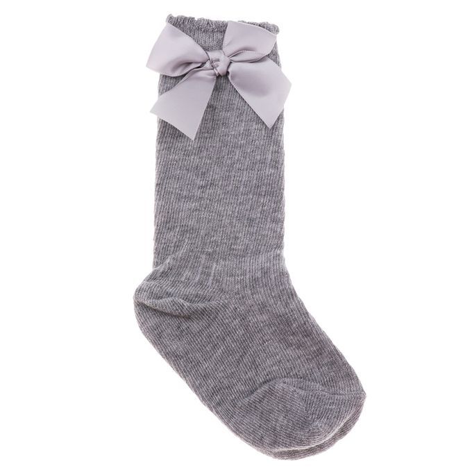 Baby Girls Knee High Socks Bowknot Toddler Babies School Gray 0-2T