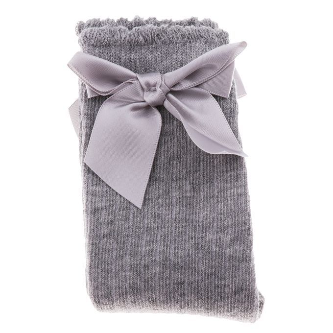Baby Girls Knee High Socks Bowknot Toddler Babies School Gray 0-2T