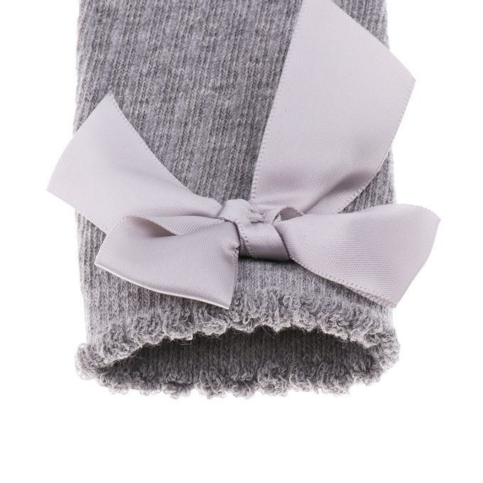 Baby Girls Knee High Socks Bowknot Toddler Babies School Gray 0-2T