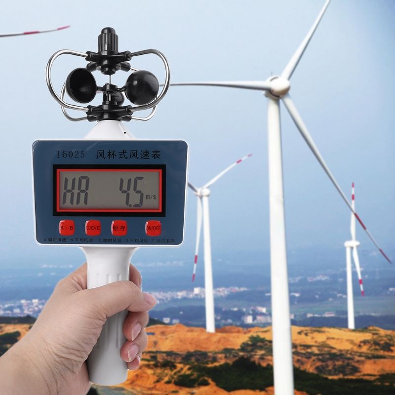 Cup Style Anemometer Wind Speed Gauge High Sensitivity