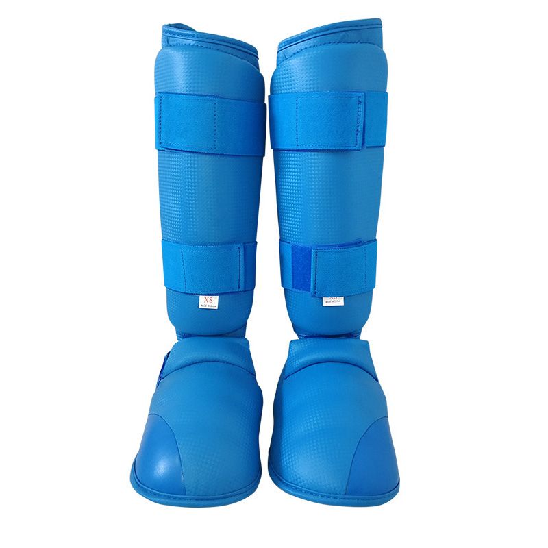 1 Pair Factory Price Karate Protector One-piece Knee Guard Leg Guard Feet Guard Customized-Red
