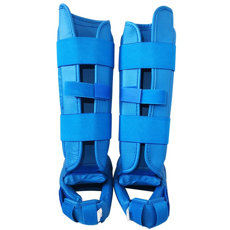 1 Pair Factory Price Karate Protector One-piece Knee Guard Leg Guard Feet Guard Customized-Red