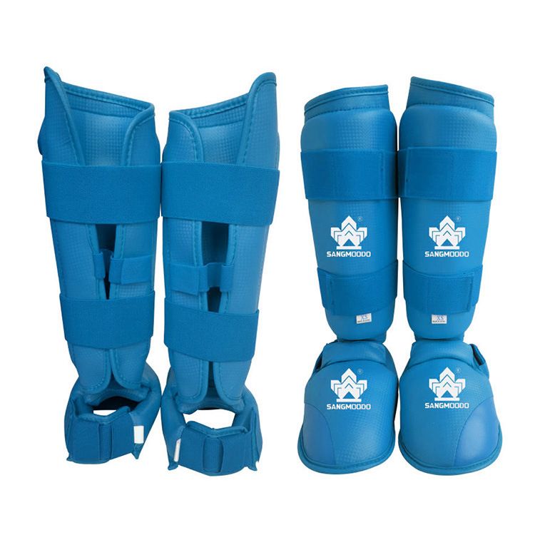 1 Pair Factory Price Karate Protector One-piece Knee Guard Leg Guard Feet Guard Customized-Red