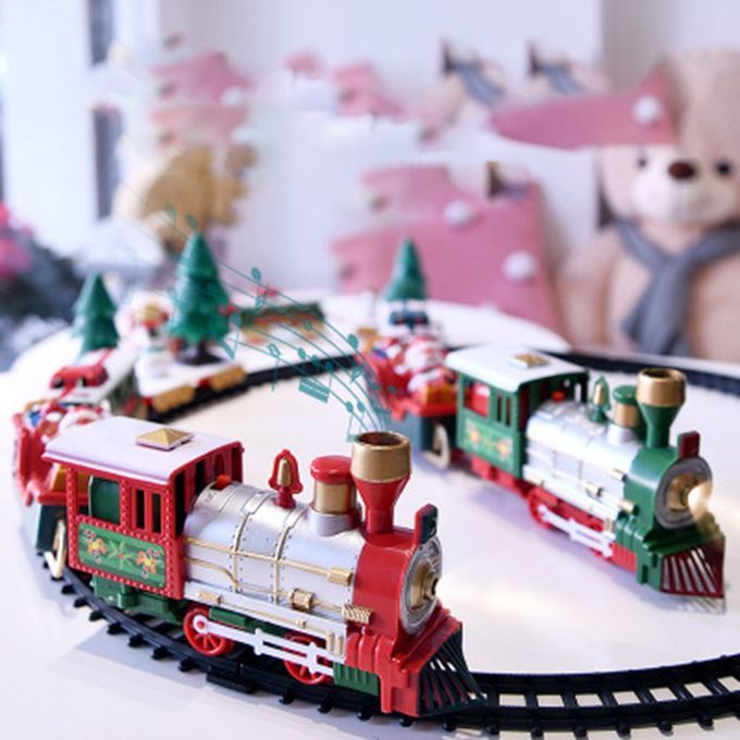 Hristmas Ele Tri  Rail  Ar Train Toy  Hildren's Ele Tri  Toy Railway Train-colorful-Portable Box Version