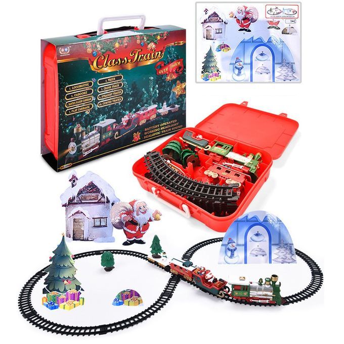 Hristmas Ele Tri  Rail  Ar Train Toy  Hildren's Ele Tri  Toy Railway Train-colorful-Portable Box Version