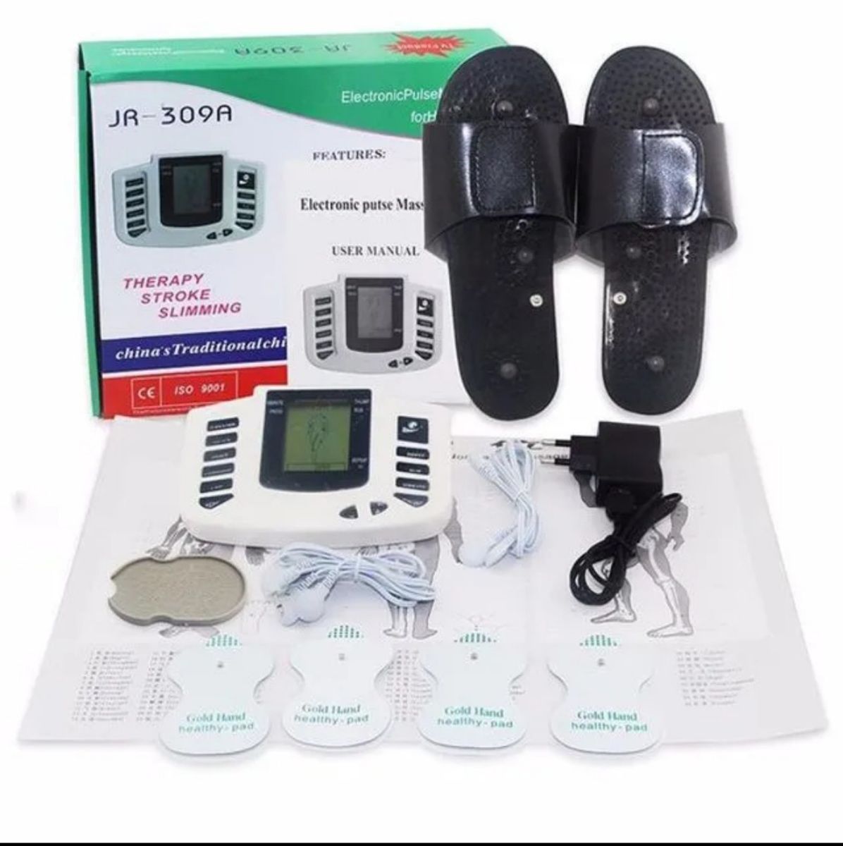 EMS Tens Massager Unit With Slippers +8 Pads