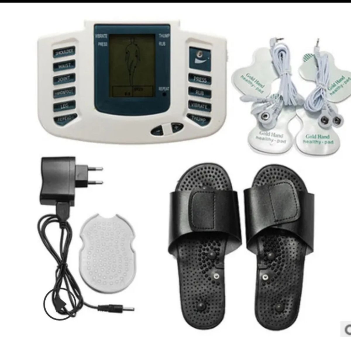 EMS Tens Massager Unit With Slippers +8 Pads