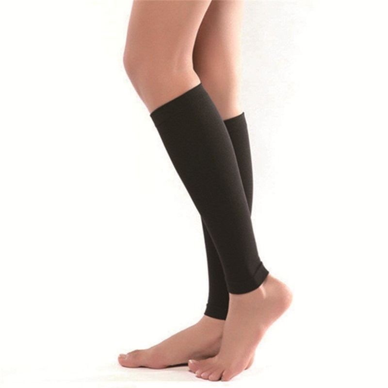 1 Pair Of Compression Leg Sleeves Relieve Varicose Veins Circulation Compression Slimming Stove  Leg Warmer Knee Pads-Black