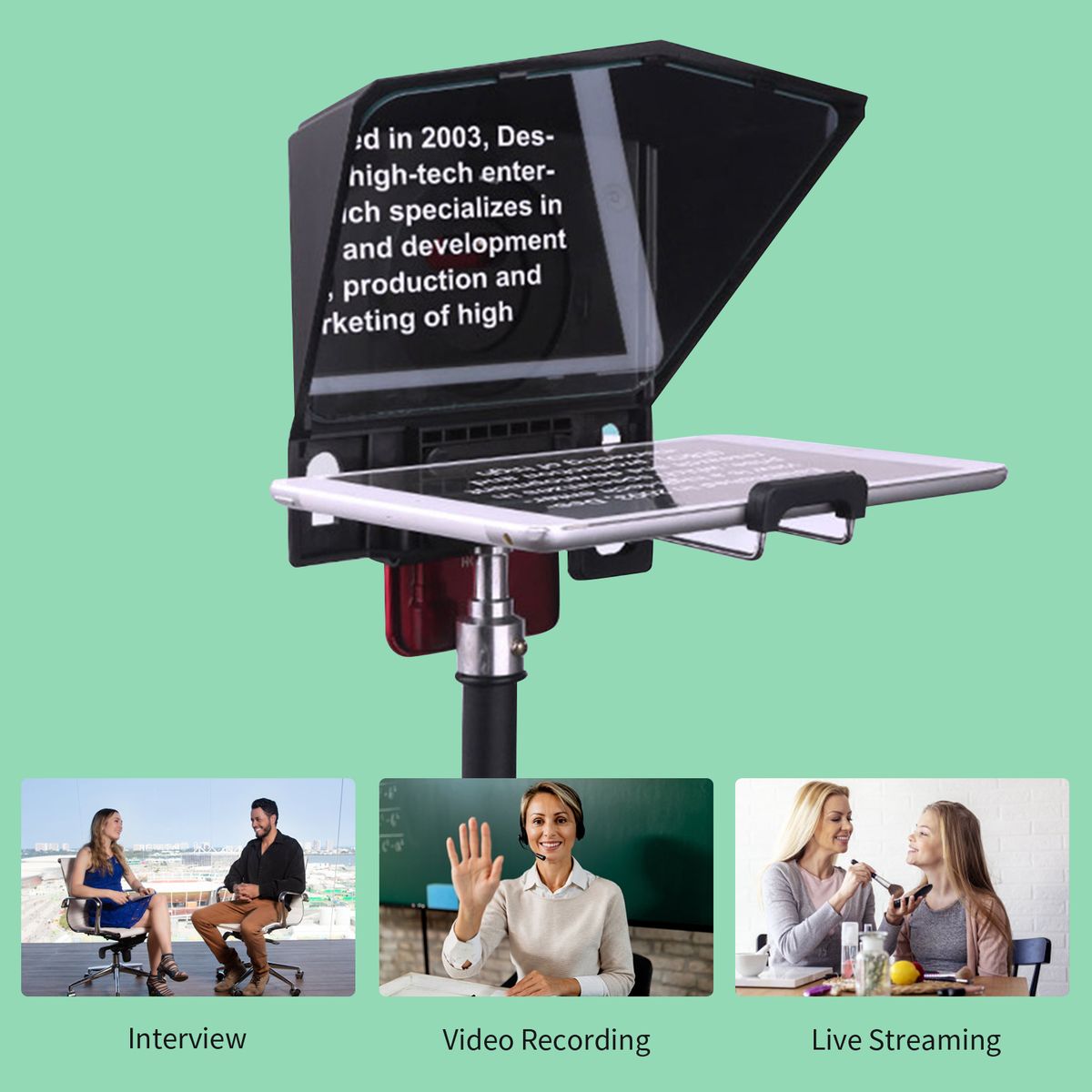 Teleprompter Phone And DSLR Recording Mini Teleprompter For