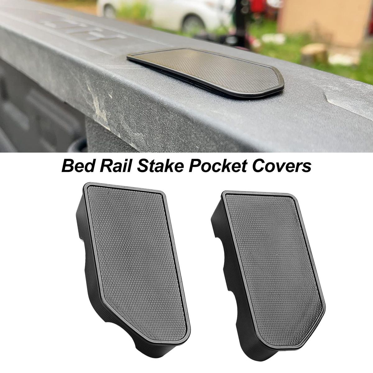 2 PCS Bed Rail Stake Pocket Covers,Bed Rail Stake Pocket Hole Plug Caps Replacement for Silverado Sierra 2019-2022
