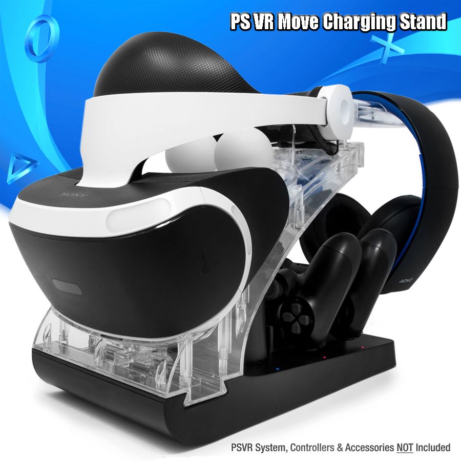 PS VR Move PS4 Controller Charging Dock Station PSVR Headset Storage Showcase Display Stand For Playstation PS VR MOVE Joystick ABDSW