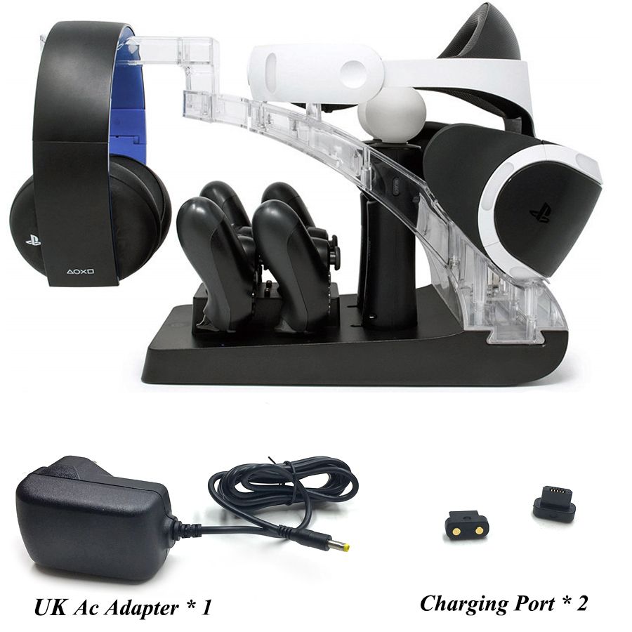 PS VR Move PS4 Controller Charging Dock Station PSVR Headset Storage Showcase Display Stand For Playstation PS VR MOVE Joystick ABDSW