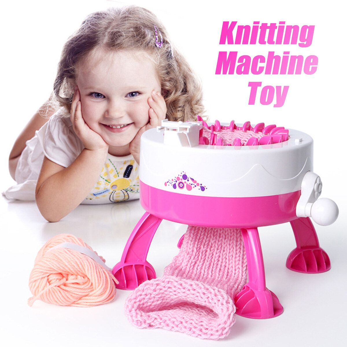Plastic Sewing Hand Knitting Machine Weaving Loom Scraf Hat DIY Kids Toys