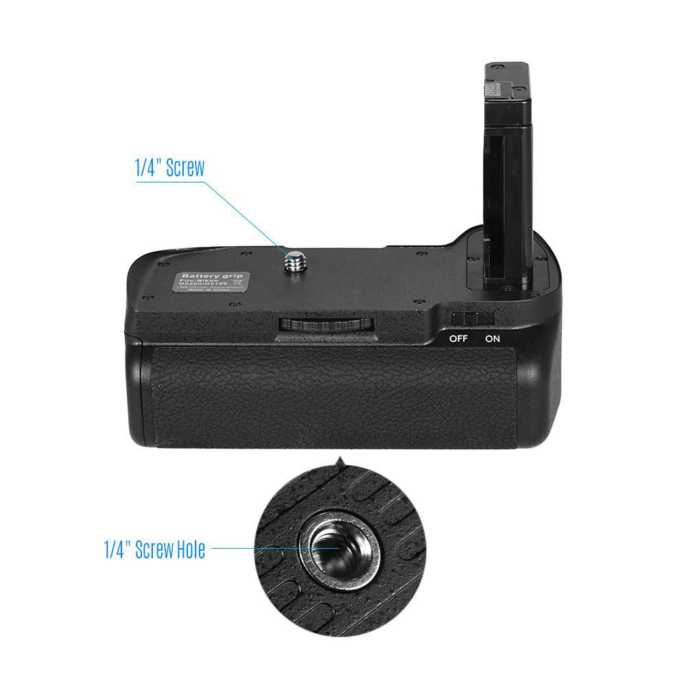 Vertical Battery Grip Holder for Nikon D5100 D5200 DSLR Camera EN-EL 14 Battery Powered with IR Remote Control