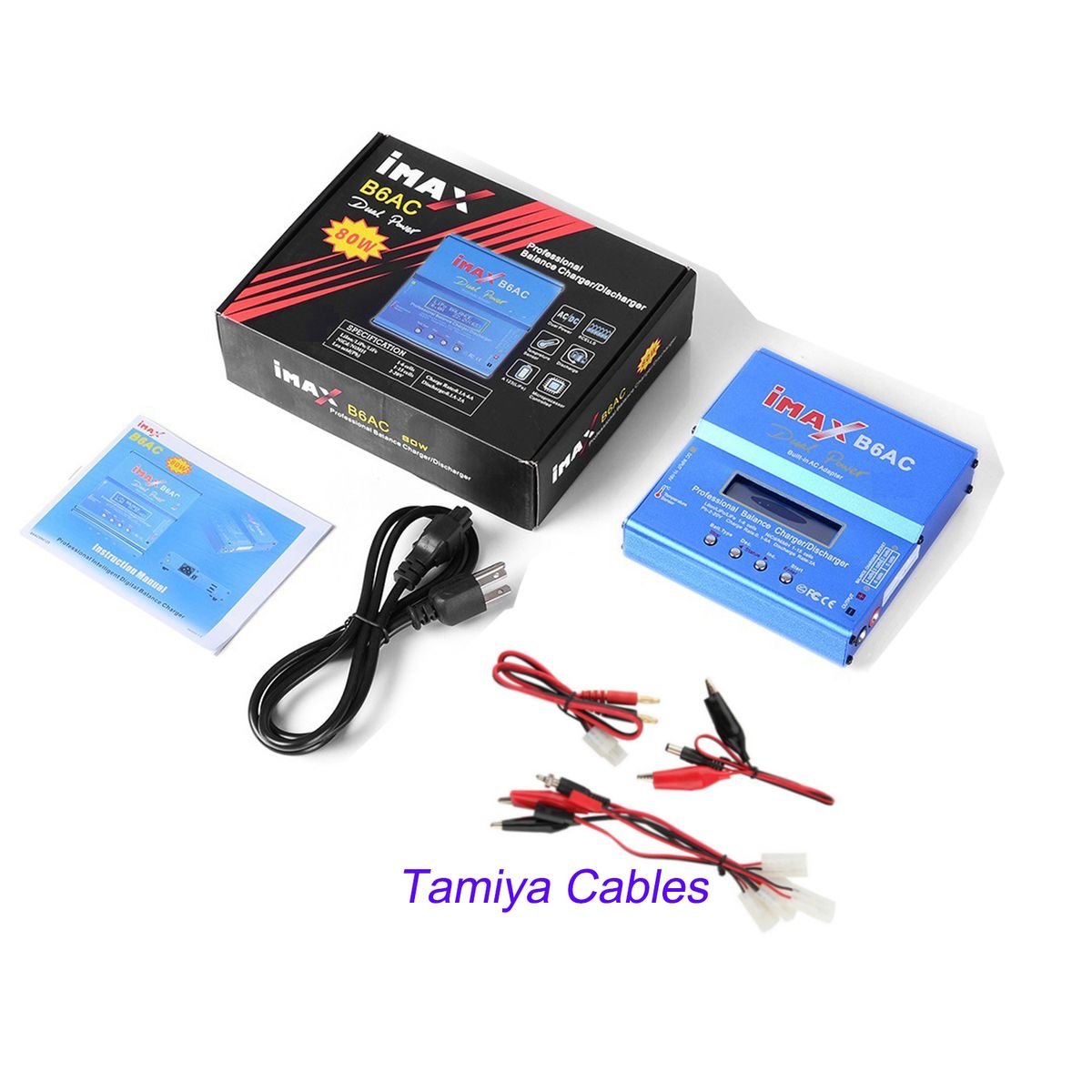 IMax B6 AC 80W RC Charger B6AC Lipo NiMh Li-ion Nicd Battery Balance Charger Digital LCD RC Discharger With15V/6A With Deans Or Tamiya Cable