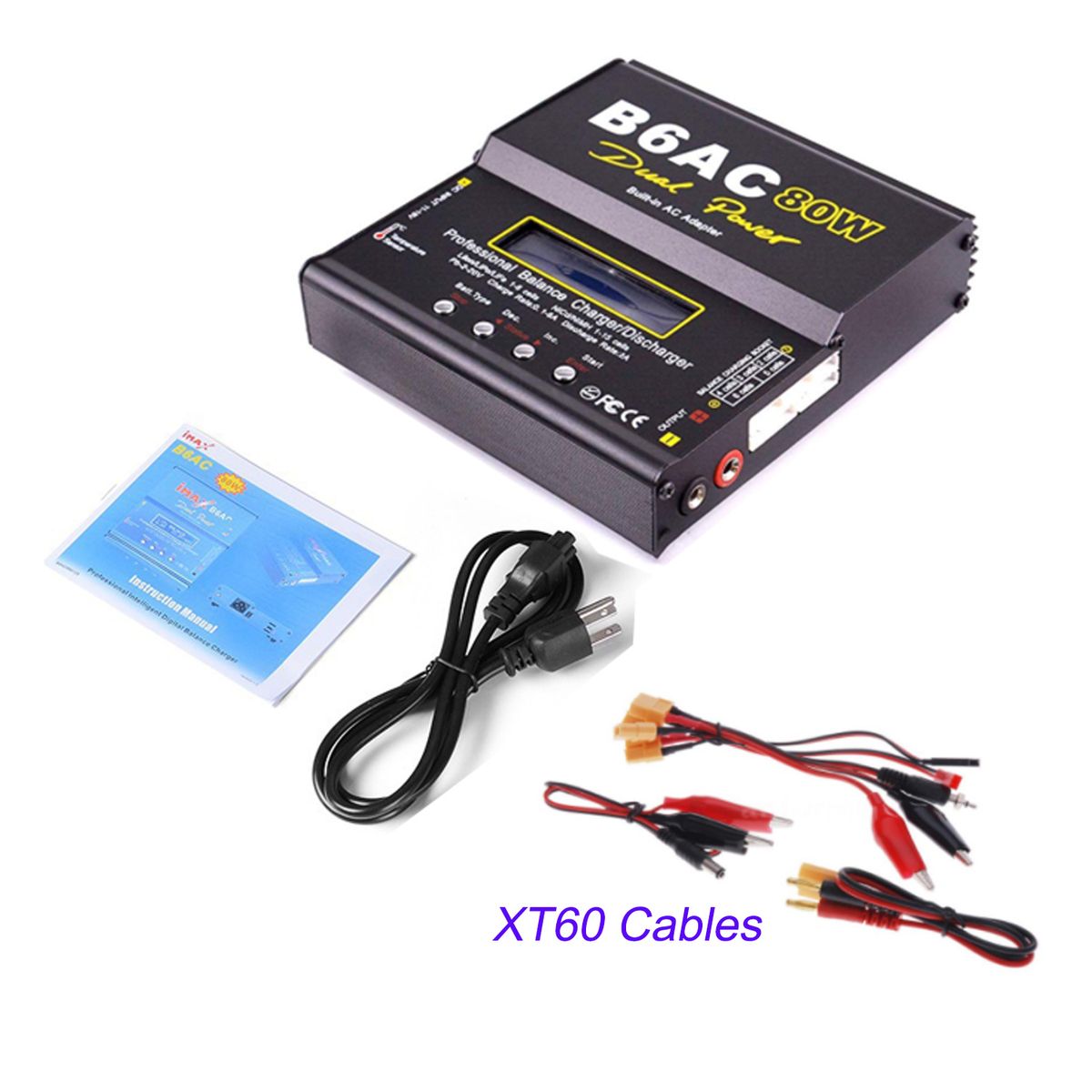 IMax B6 AC 80W RC Charger B6AC Lipo NiMh Li-ion Nicd Battery Balance Charger Digital LCD RC Discharger With15V/6A With Deans Or Tamiya Cable