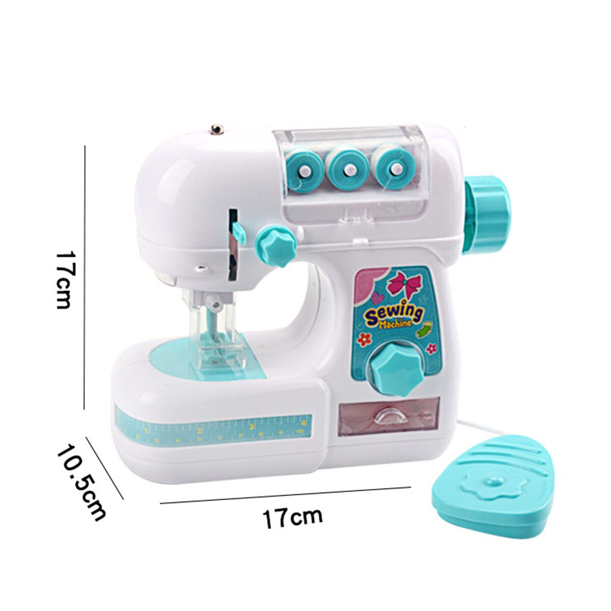 Sewing Machine Portable Adjustable Thread Stitching Multifunction Electric Rewind Embroidery DIY Beginner 60pcs Sewing Cloth