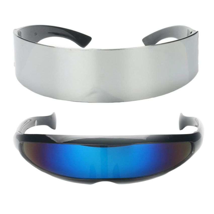2pcs Fun Futuristic Blue Silver Alien  Glasses Space Party