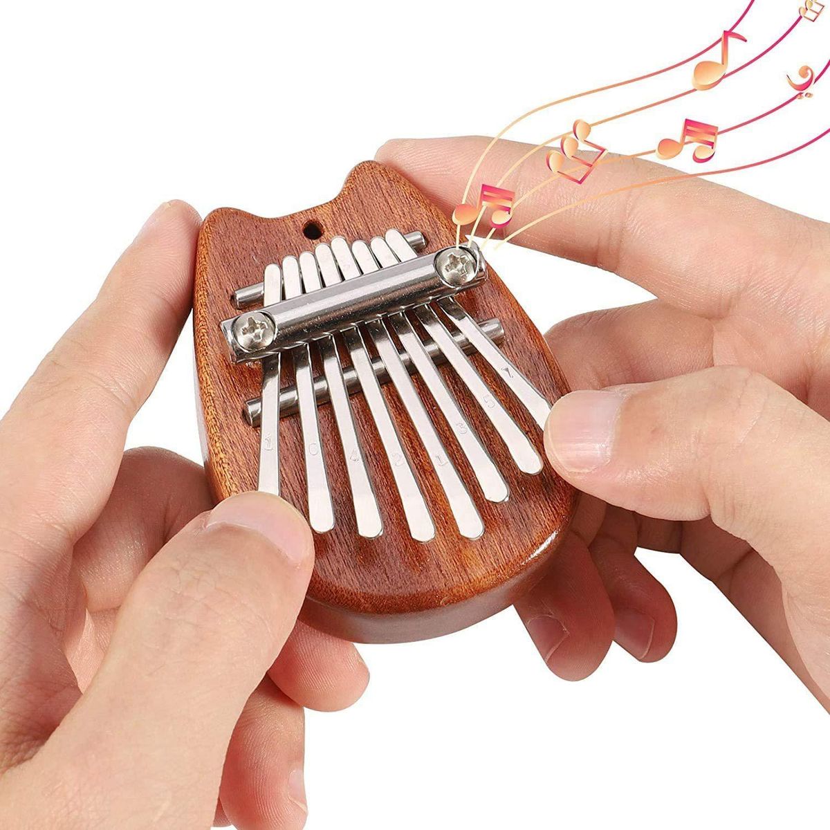 Mini Kalimba Thumb Piano Solid Wood 8 Keys Finger Piano for Children Gift Birthday Party Outdoor Leisure Instruments