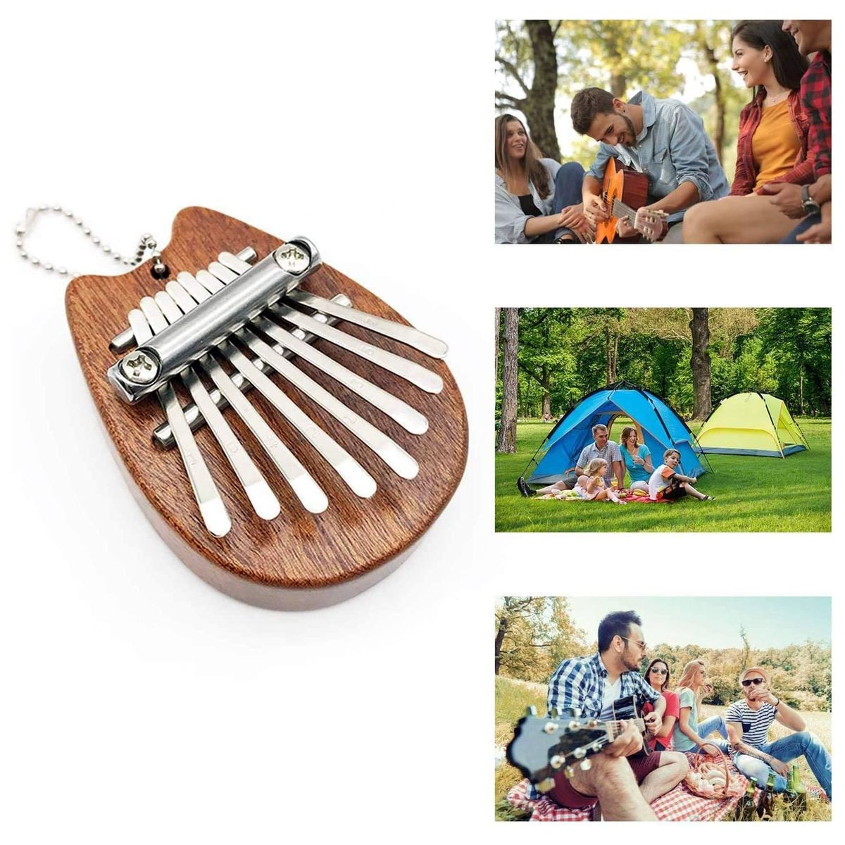 Mini Kalimba Thumb Piano Solid Wood 8 Keys Finger Piano for Children Gift Birthday Party Outdoor Leisure Instruments