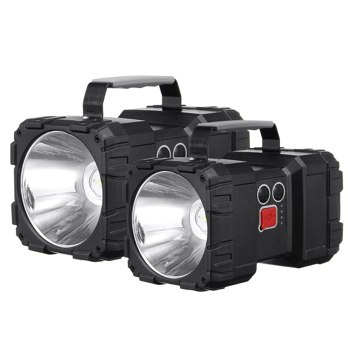 LED Waterproof USB Rechargeable Dual Head Searchlight Handheld Flashlight Work Light Spotlight Floodlight Camping Lantern Outdoor Torch Emergency Security P70 Style