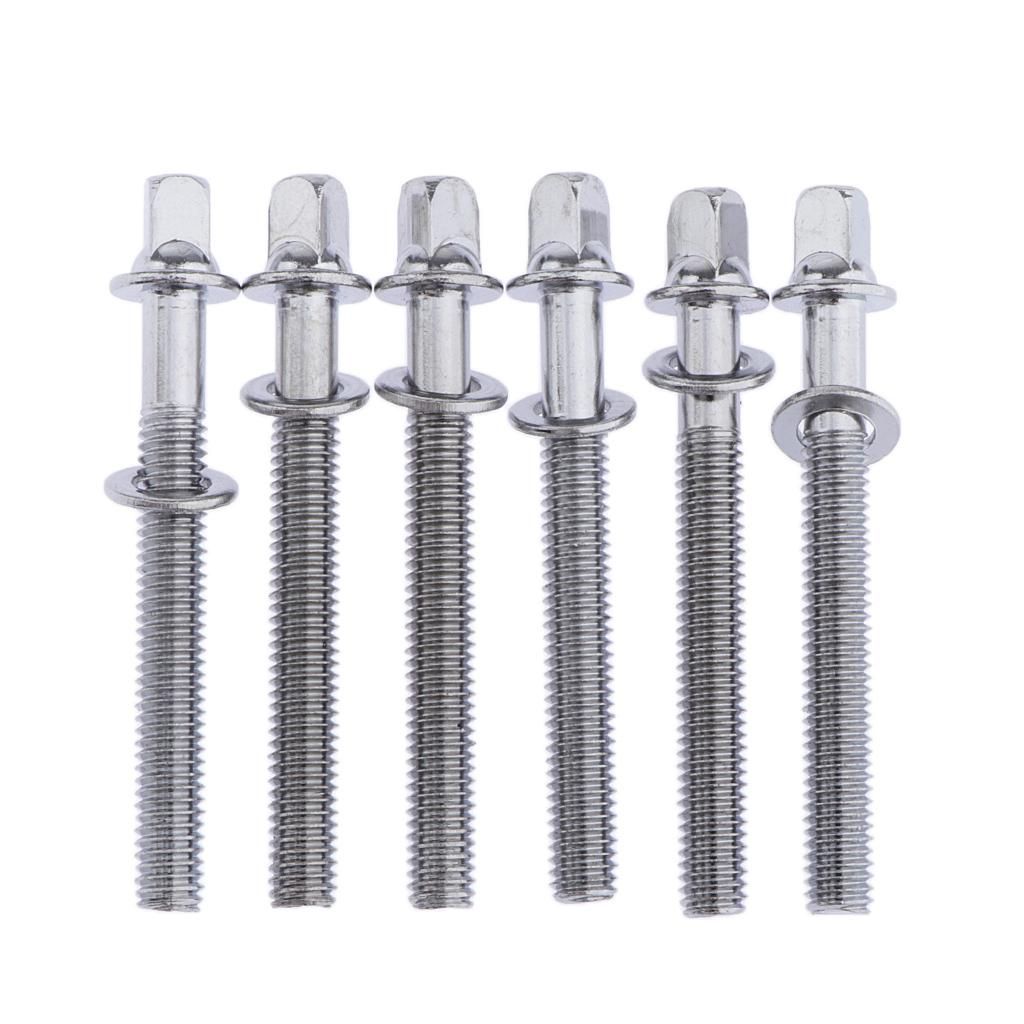 18pcs Chrome 60mmx5mm Drum Tension Rods For Tom Snare Drum