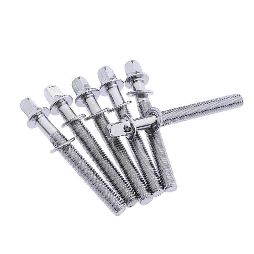 18pcs Chrome 60mmx5mm Drum Tension Rods For Tom Snare Drum