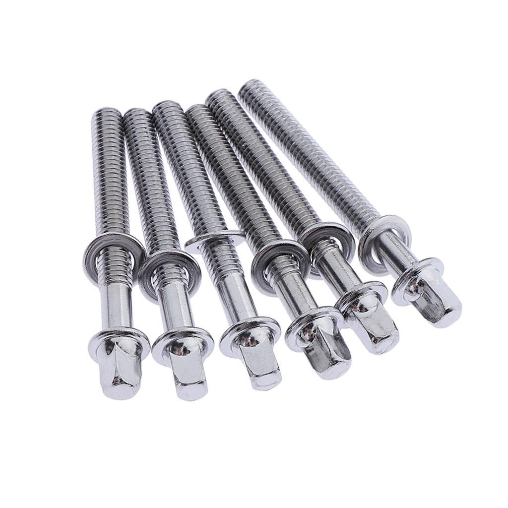 18pcs Chrome 60mmx5mm Drum Tension Rods For Tom Snare Drum