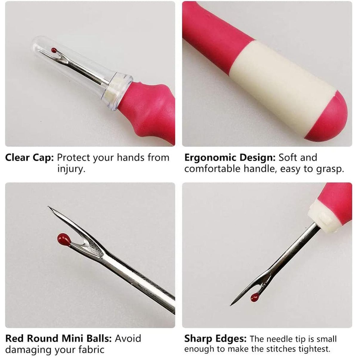 Stitch Remover Tool Works As Clothing Tag Remover for Embroidery Sewing Seam Cutter Hem Puller Stitch Ripper (Red)