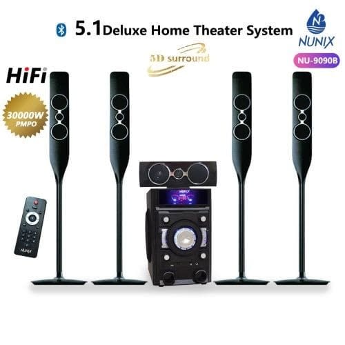 Nunix 5.1ch Deluxe Home Theatre -nu-9090b + Dvd Player