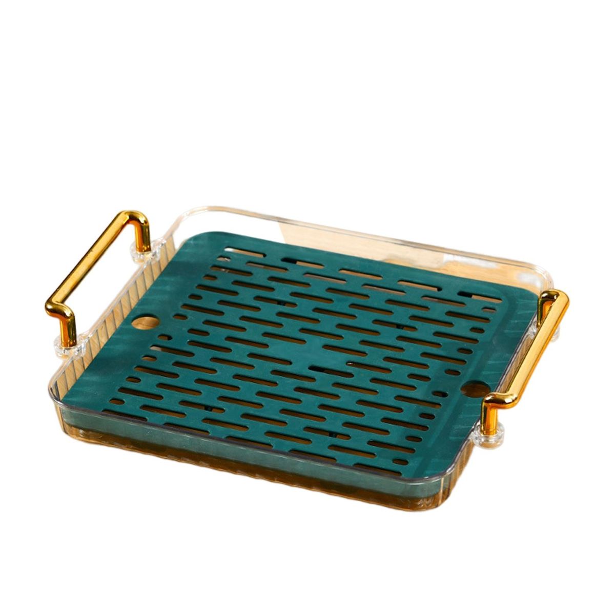 Tea Tray Nordic Style Water Cup Coffee Mug Storage Shelf Dark Green