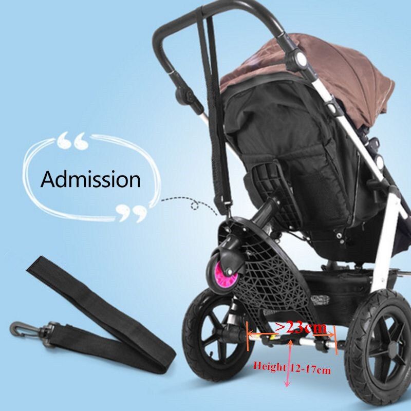 Adaptateur De Pedale Pour Poussette D'Enfant, Accessoire a La Mode, Deuxieme Remorque Auxiliaire Pour Trottinette, Pour Jumeaux, Plaque De Support Pour Enfants Avec Siege Pink Wheel