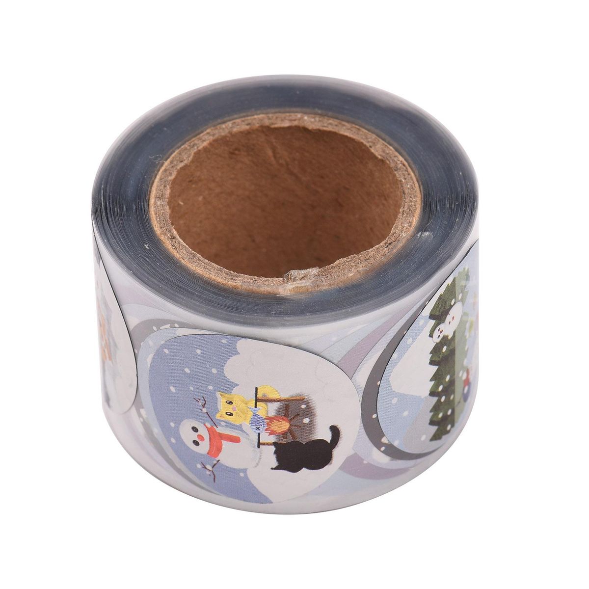 250PCS Roll Glitter Christmas Stickers Christmas Ornament Roll Stickers for Scrapbooking Card Making Christmas Party Supplies