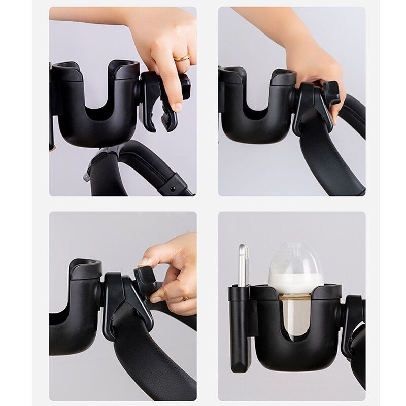 Porte-bouteille 2 En 1 Pour Poussette De Bebe, Porte-gobelet, Bouton, Bouilloire, Velo, Vehicule electrique, Porte-gobelet Universel Pour Telephone Style A