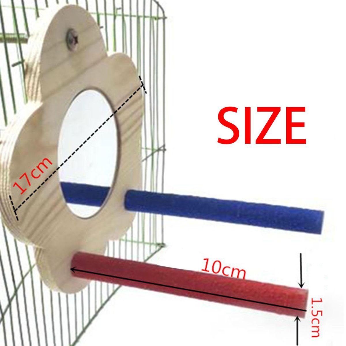 Bird Stand Perch Parrot Wooden Stick Platform For Parakeet