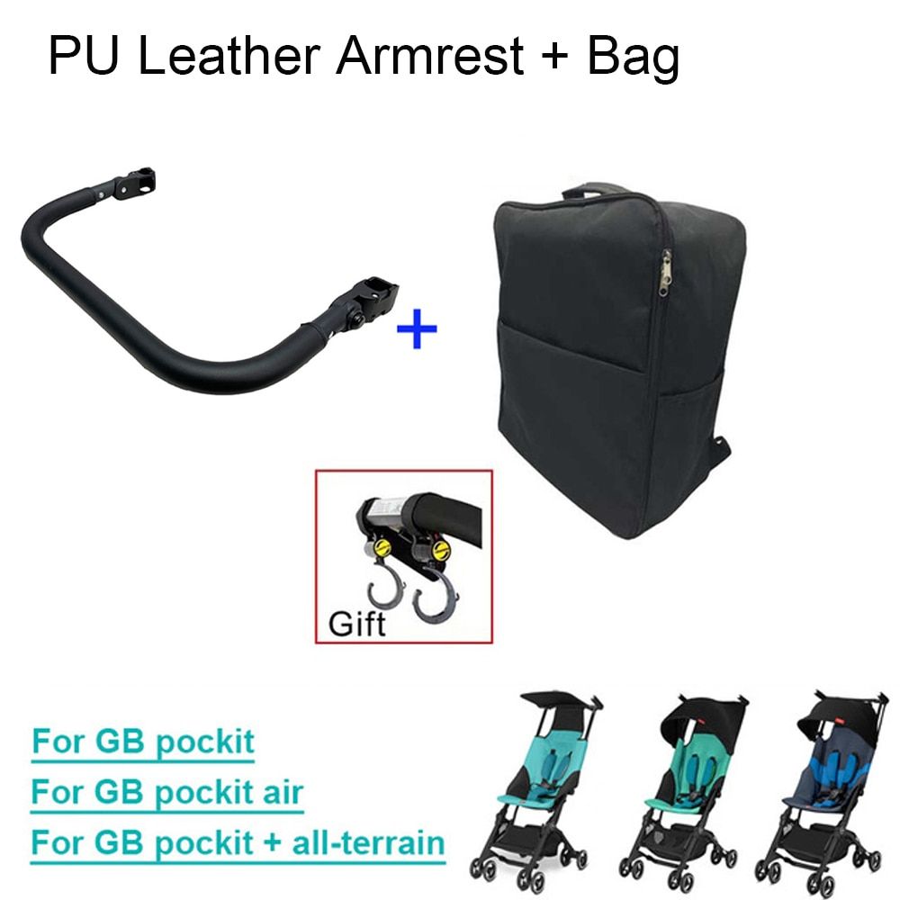Sac De Voyage Et Accoudoir Pour Accessoires De Poussette De Bebe, Pour GB Pockit Plus, Sac a Dos De Rangement Pour Goodbaby Pockit + (pas Pour Toutes Les Villes) PU Armrest Bag