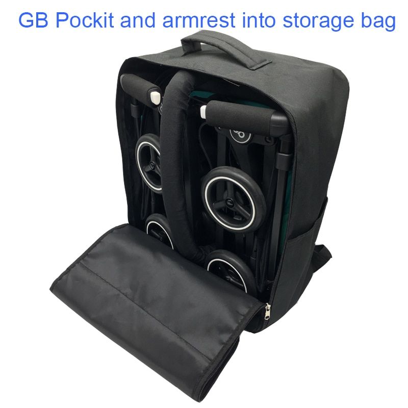 Sac De Voyage Et Accoudoir Pour Accessoires De Poussette De Bebe, Pour GB Pockit Plus, Sac a Dos De Rangement Pour Goodbaby Pockit + (pas Pour Toutes Les Villes) PU Armrest Bag