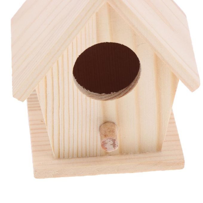 4X Handmade Swing Wood Birdhouse DIY Craft Decorative Cage For Indoors