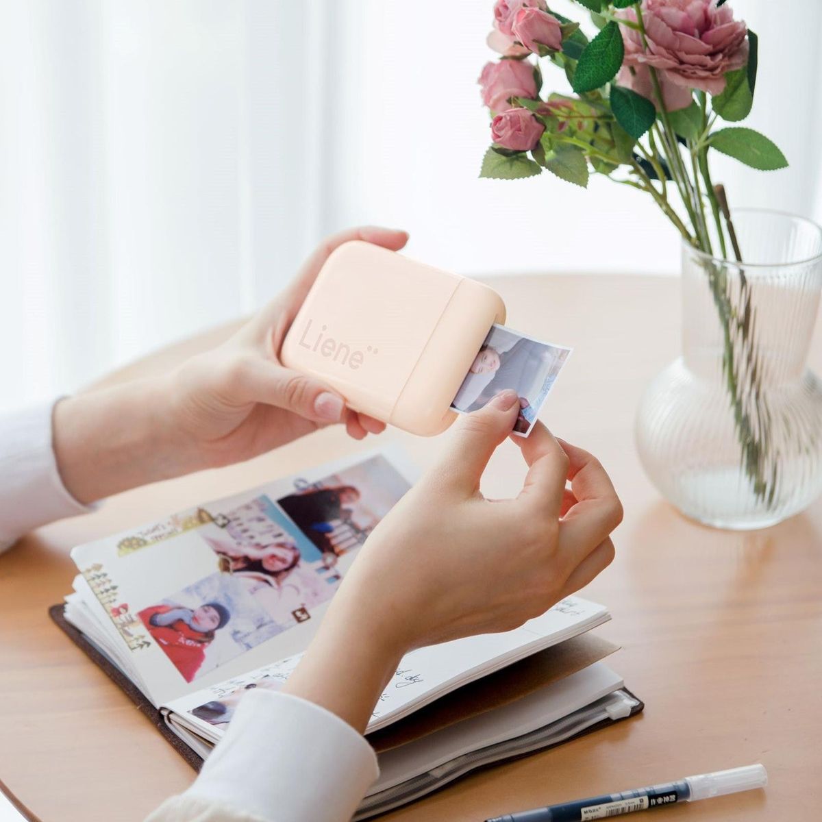 Liene Kiwi 2x3 Inch Mini Photo Printer Wireless Smartphone Instant Picture Printer with 50pcs ZINK Technology Adhesive Paper BT5.0 Connecting Compatible with iOS & Android Portable for Home Office School Party Travel