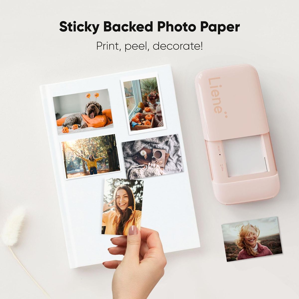 Liene Kiwi 2x3 Inch Mini Photo Printer Wireless Smartphone Instant Picture Printer with 50pcs ZINK Technology Adhesive Paper BT5.0 Connecting Compatible with iOS & Android Portable for Home Office School Party Travel
