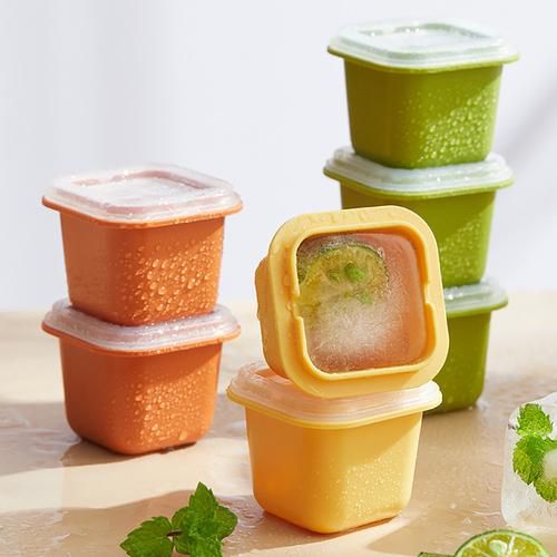 Silicone Ice Cube Mold Box with Lid Single Ice Tray Square Ice Cube Maker Party Kitchen Ice Box Ice Cream Maker Tools