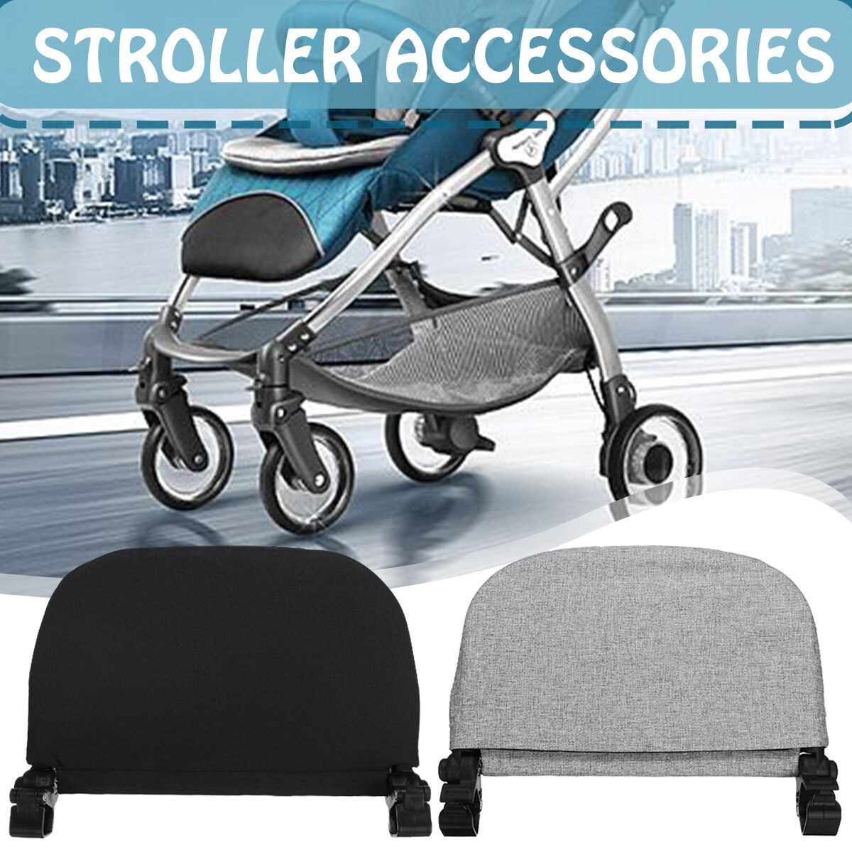 21CM Baby Stroller Extension Rest Footrest Sleeping Foot Pushchair Prams Grey
