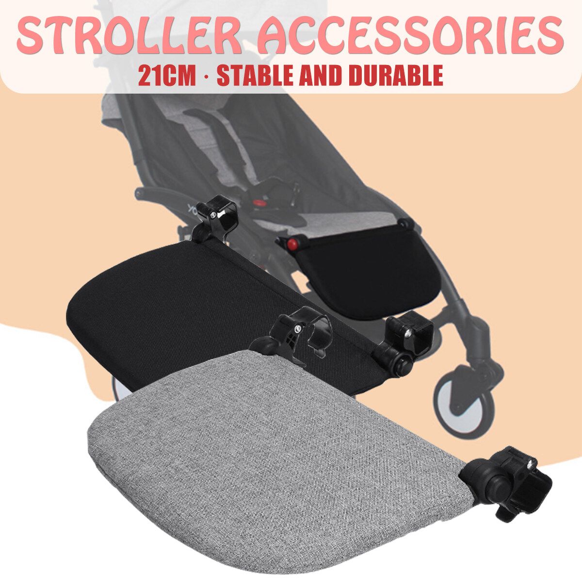 21CM Baby Stroller Extension Rest Footrest Sleeping Foot Pushchair Prams Grey
