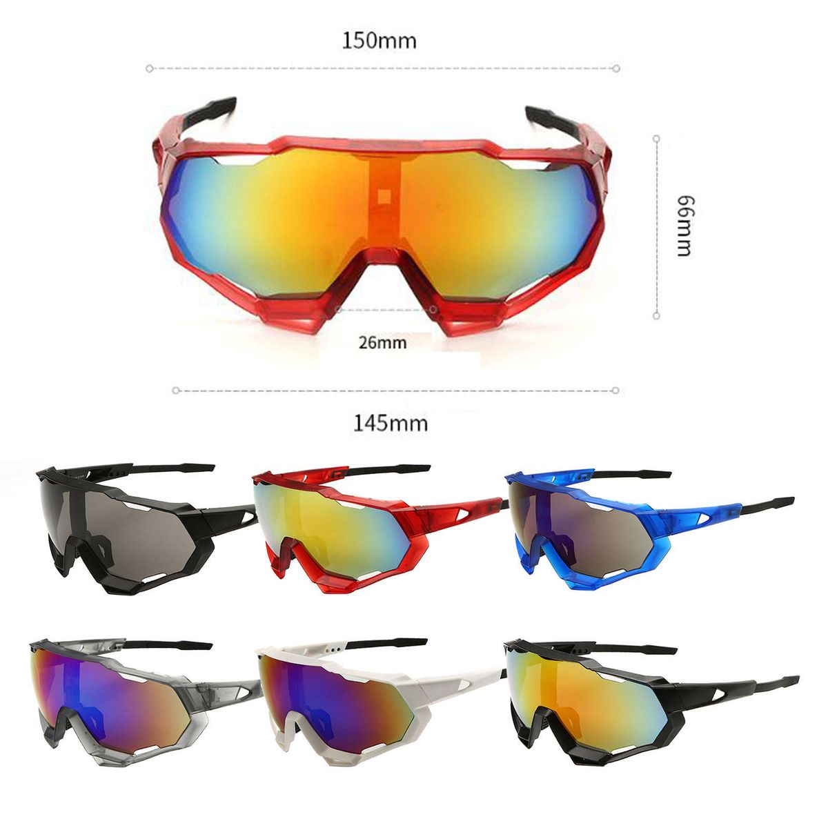 Men Polarized Cycling Sunglasses UV400 Bike  Ski Driving Black