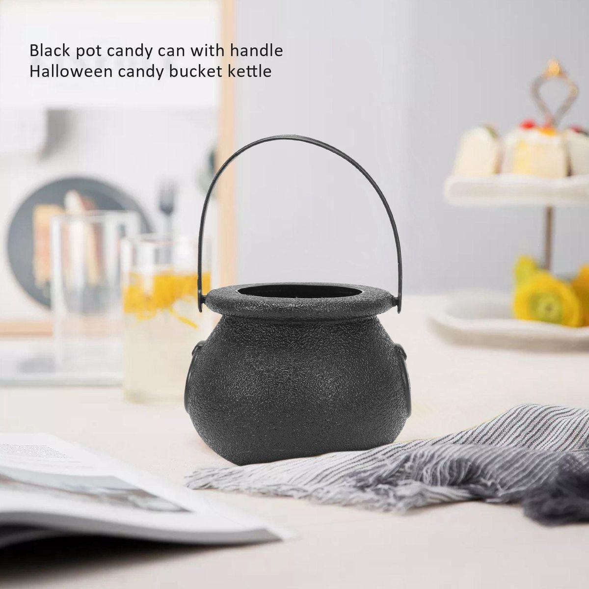 10Pcs Black Candy Holder Pot Candy Bucket for